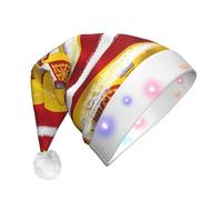 WBQLSL Chapeau de Noël lumineux en trois étapes avec drapeau de l'Espagne, chapeau de Noël unisexe éclairé par LED, cadeau de fête de Nouvel An