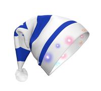 WBQLSL Chapeau de Noël lumineux en trois étapes avec drapeau israélien, unisexe pour le Nouvel An et le Nouvel An, cadeau de Noël