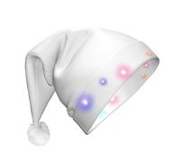 WBQLSL Chapeau de Noël lumineux en trois étapes pour adulte de couleur unie, chapeau de Noël unisexe avec LED pour le Nouvel An, cadeau de fête de Noël