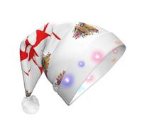 WBQLSL Chapeau de Noël lumineux en trois étapes pour adulte - Rotation à huit voies - Chapeau de Noël unisexe - Nouvel An - Cadeau de fête de Noël