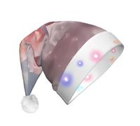 WBQLSL Chapeau de Noël rose magique avec lumières LED, parfait pour les fêtes costumées, les spectacles sur scène et les événements scolaires.