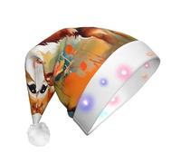 WBQLSL Chapeau de Noël Sika Deer avec lumières LED, parfait pour les fêtes costumées, les spectacles sur scène et les événements scolaires.