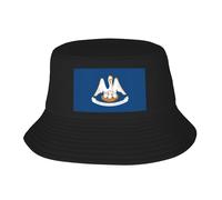 WBQLSL Chapeau de pêcheur à motif drapeau de l'État de la Louisiane - Pliable et facile à ranger, un excellent outil pour la pêche, la randonnée, le camping et les vacances à la plage Noir Taille