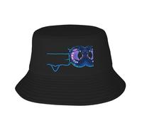 WBQLSL Chapeau de pêcheur à motif étrange créature pliable et facile à ranger, un excellent outil pour la pêche, la randonnée, le camping et les vacances à la plage Noir