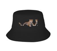 WBQLSL Chapeau de pêcheur à motif léopard assis - Pliable et facile à ranger, un excellent outil pour la pêche, la randonnée, le camping et les vacances à la plage