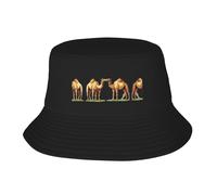 WBQLSL Chapeau de pêcheur avec deux motifs chameaux - Pliable et facile à ranger, un excellent outil pour la pêche, la randonnée, le camping et les vacances à la plage