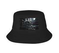 WBQLSL Chapeau de pêcheur avec motif rose noire - Pliable et facile à ranger, un excellent outil pour la pêche, la randonnée, le camping et les vacances à la plage - Noir, taille unique