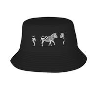 WBQLSL Chapeau de pêcheur avec motif zèbre - Pliable et facile à ranger, un excellent outil pour la pêche, la randonnée, le camping et les vacances à la plage - Noir