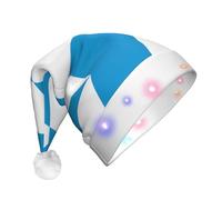 WBQLSL Chapeau de Père Noël à LED avec drapeau bavarois - Unisexe - Pour Noël, Nouvel An, adulte - Cadeau de fête de Noël