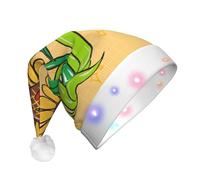 WBQLSL Chapeau de Père Noël à lumière LED avec graines de tournesol et tournesols, unisexe pour Noël, Nouvel An, cadeau de fête de Noël