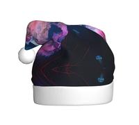 WBQLSL Chapeau de Père Noël à motifs méduses colorés, décoration d'ambiance de fête de Noël, accessoire interactif pour fête du Nouvel An