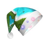 WBQLSL Chapeau de Père Noël avec lumière LED « An Island in the Ocean » - Unisexe - Pour Noël, Nouvel An, fête de Noël