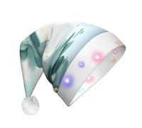 WBQLSL Chapeau de Père Noël avec lumière LED - Motif feuilles tombées sur un lac tranquille - Unisexe - Pour Noël, Nouvel An, adulte - Cadeau de fête de Noël