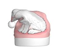WBQLSL Chapeau de Père Noël avec motif de lapin mignon, décoration d'ambiance de fête de Noël, accessoire interactif pour fête du Nouvel An