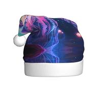 WBQLSL Chapeau de Père Noël avec motifs méduses colorées, décoration d'ambiance de fête de Noël, accessoire interactif pour fête du Nouvel An
