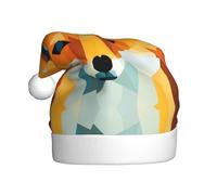 WBQLSL Chapeau de Père Noël avec motifs renards colorés - Décoration d'ambiance de fête de Noël - Accessoire interactif pour fête du Nouvel An