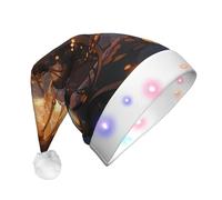 WBQLSL Chapeau de Père Noël Cendrillon avec lumière LED, unisexe pour Noël, Nouvel An, adulte, cadeau de fête de Noël
