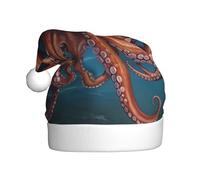 WBQLSL Chapeau de Père Noël géant imprimé en mer profonde, décoration d'ambiance de fête de Noël, accessoire interactif pour fête du Nouvel An