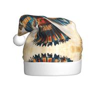WBQLSL Chapeau de Père Noël imprimé à motif étrange, chapeau de décoration de scène de fête du Nouvel An, accessoire photo atmosphérique