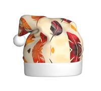 WBQLSL Chapeau de Père Noël imprimé à six plumes colorées, chapeau de décoration de scène de fête du Nouvel An, accessoire photo atmosphérique