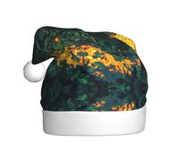 WBQLSL Chapeau de Père Noël imprimé forêt pixels, décoration de fête de Noël/Nouvel An, chapeau de performance sur scène