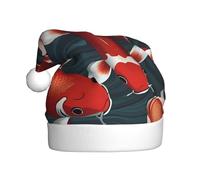 WBQLSL Chapeau de Père Noël imprimé Koi rouge, chapeau de décoration de scène de fête du Nouvel An, accessoire photo atmosphérique