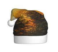 WBQLSL Chapeau de Père Noël imprimé peinture à l'huile, décoration de fête de Noël/Nouvel An, chapeau de performance sur scène