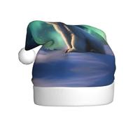 WBQLSL Chapeau de Père Noël imprimé petit ours polaire, chapeau de décoration pour fête du Nouvel An, accessoire photo d'ambiance