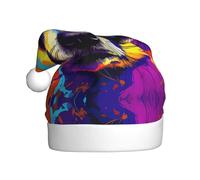 WBQLSL Chapeau de Père Noël imprimé suricate coloré, décoration d'ambiance de fête de Noël, accessoire interactif de fête du Nouvel An