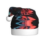 WBQLSL Chapeau de Père Noël imprimé tête de mort dans l'eau, chapeau de décoration de scène de fête du Nouvel An, accessoire photo atmosphérique