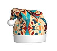 WBQLSL Chapeau de Père Noël indien avec motifs de fleurs en diamant, décoration de fête de Noël, accessoire interactif pour fête du Nouvel An