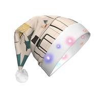 WBQLSL Chapeau de Père Noël moderne à lumière LED du milieu du siècle, chapeau unisexe pour Noël, Nouvel An, adulte, cadeau de fête de Noël