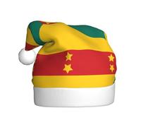 WBQLSL Chapeau de Père Noël motif drapeau de la Grenade, décoration d'ambiance de fête de Noël, accessoire interactif pour fête du Nouvel An