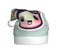 WBQLSL Chapeau de Père Noël souriant avec imprimé succulentes, décoration d'ambiance de fête de Noël, accessoire interactif pour fête du Nouvel An