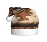 WBQLSL Chapeau de Père Noël unisexe avec motifs amérindiens pour adulte, 40 cm de haut, chapeau de Père Noël en peluche, fête de Noël et Nouvel An