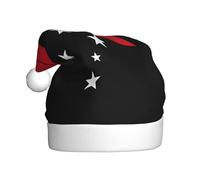 WBQLSL Chapeau de Père Noël unisexe de 40 cm de haut, en peluche, chapeau de Père Noël pour fête de Nouvel An, drapeau de Papouasie-Nouvelle-Guinée pour adulte
