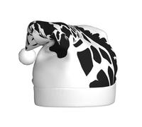 WBQLSL Chapeau de Père Noël unisexe en forme de girafe noire et blanche de 40 cm de haut, chapeau de Père Noël en peluche pour Noël, Nouvel An
