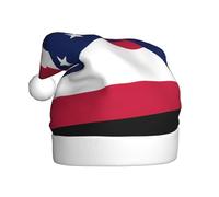 WBQLSL Chapeau de Père Noël unisexe en peluche, 40 cm de haut, chapeau de Père Noël, Nouvel An, drapeau de l'État de l'Ohio, chapeau de Père Noël universel pour adulte