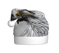 WBQLSL Chapeau de Père Noël unisexe en peluche de 40 cm de haut, chapeau de Père Noël, Nouvel An, esquisse un aigle, chapeau de Père Noël universel pour adulte