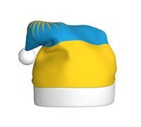 WBQLSL Chapeau de Père Noël unisexe en peluche de 40 cm de haut, chapeau de Père Noël pour fête de Nouvel An, drapeau du Rwanda pour adulte