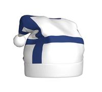 WBQLSL Chapeau de Père Noël unisexe en peluche de 40 cm de haut, chapeau de Père Noël pour fête de Nouvel An, drapeau finlandais pour adulte
