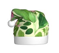 WBQLSL Chapeau de Père Noël unisexe en peluche pour adulte Motif fleurs roses 40 cm de haut