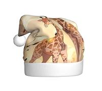 WBQLSL Chapeau de Père Noël unisexe Girafe mère et enfant - 40 cm de haut - Pour le Nouvel An - En peluche - Pour Noël, Nouvel An
