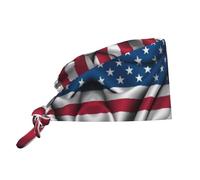WBQLSL Chapeau de travail respirant imprimé drapeau américain avec bande absorbant la transpiration, convient aux hommes et aux femmes, noir, noir, taille unique