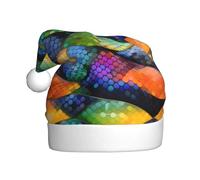 WBQLSL Chapeau décoratif pour adulte en forme d'écailles de poisson arc-en-ciel, 40 cm de haut, chapeau de Père Noël unisexe en peluche, chapeau de Père Noël Noël Nouvel An fête