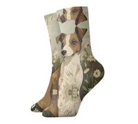 WBQLSL Chaussettes chaudes et décontractées imprimées avec des chiens amusants, style automne-hiver, chaussettes relaxantes et confortables pour la maison
