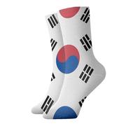 WBQLSL Chaussettes décontractées à motif drapeau de la République de Corée du Mi-mollet Chaudes, confortables, respirantes, douces pour la peau, polyvalentes pour les sorties