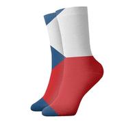 WBQLSL Chaussettes décontractées avec motif drapeau de la République tchèque mi-mollet chaudes, confortables, respirantes, douces pour la peau, polyvalentes pour les sorties