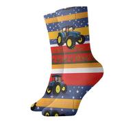 WBQLSL Chaussettes mi-mollet décontractées à motif tracteur, confortables et respirantes