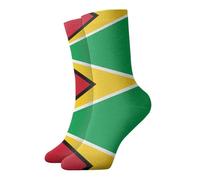 WBQLSL Chaussettes mi-mollet décontractées et chaudes avec imprimé drapeau de la Guyane, chaussettes élégantes pour activités de plein air et usage quotidien